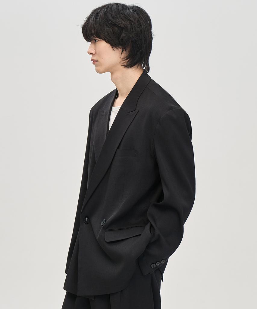 Prairie Big Daddy Fit One-Button Double Blazer (Black)