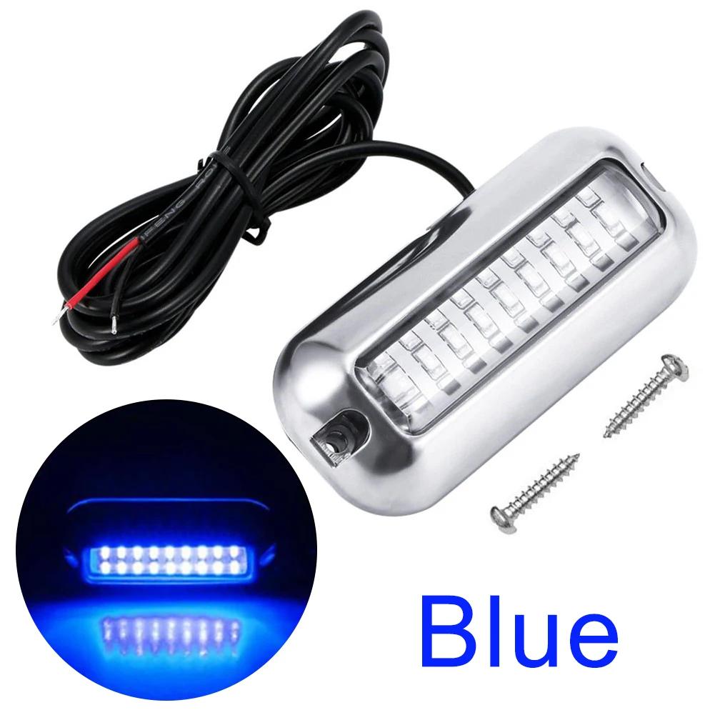 27LED Speedboat Lights Stainless Steel Underwater Pontoon 10-30V Marine Navigation Light IP68 Waterproof Yacht Boat Accessories