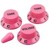 GP FACTORY 4-Piece Stratocaster Dress-Up Knob Set (2 Volumes, 1 Tone, Lever Switch) Pink, Inch Size, Made In Japan, GPF-KPSET-ST-PNK_i-4P