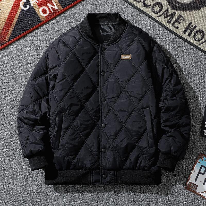 

Мужская хлопковая бейсбольная куртка в стиле ретро с ромбовидной стежкой и флисовой подкладкой 3XL (For 150-165 lbs)