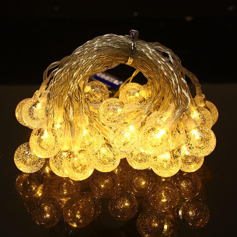 LED Bubble Ball Water Drop Colorful Outdoor String Lights, Battery/USB Powered for Camping & Festival Decorations