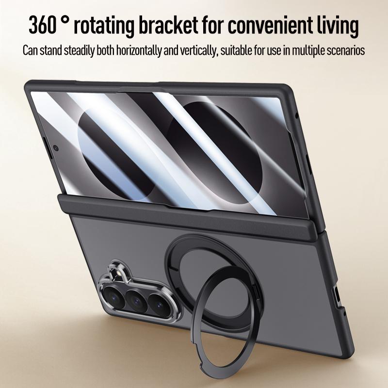 Matný matný kryt pro Samsung Galaxy Z Fold8 Ultra/Fold 8 Ultra/360° otočný magnetický držák Řemínek na ruku S krytem na skleněnou obrazovku