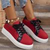 European and American Colored Casual Shoes 2024 Autumn and Winter New Thick Sole Large Women's Vulcanized Shoes Zapatos De Mujer