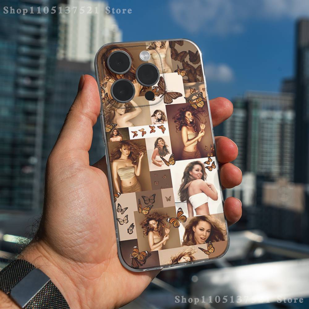 M-Mariah C-Carey Singer Phone Case For iPhone 17,16,15,14,13,12,11 Pro,Max,Plus,X,XS,XR,SE4,E Mini Transparent Soft Cover