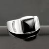 2026 Men's Domineering Ring Mahonao Men's Ring Opening Adjustable Korean Version Glossy Square Black Diamond Living Ring