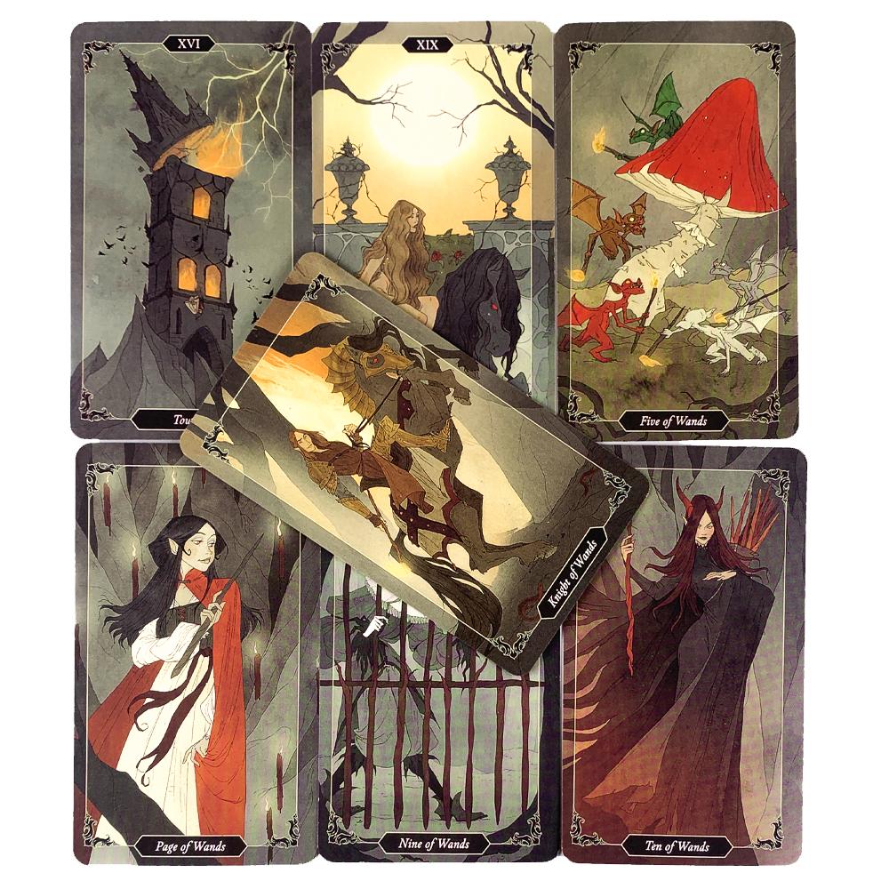 Dark Wood Tarot Family Gathering Chess Card Game Fortune Telling Divination Oracle Cards Leisure Table