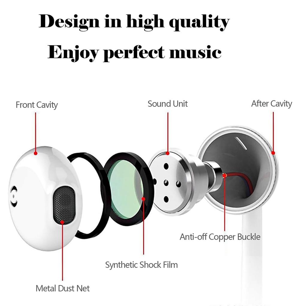 Compatible with iPhone Wired HiFi Clear Earphone Comfortable No Deep Remote Compatible with Type-C Earphones, 15/16, Earbuds, Calls, Microphone, Fit,