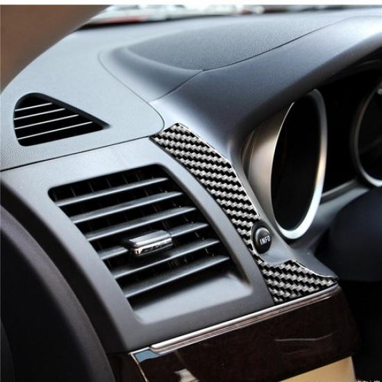 Carbon Fiber Interior Info Button Cover Trim For Mitsubishi Lancer 2008-2015