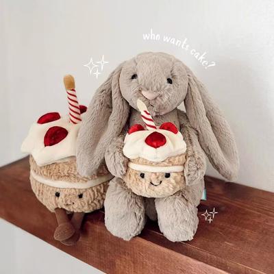 Objímací koláčik králičia bábika klapouchý králik plyšová hračka narodeninová torta králičia bábika narodeninový darček pre ženu