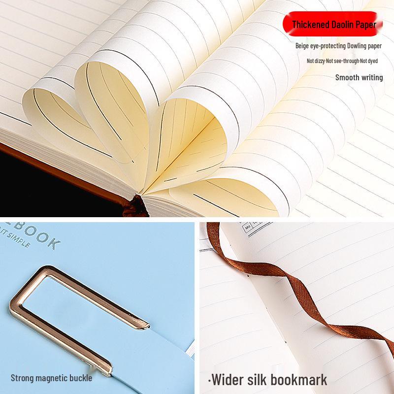 A5 Business Office Notebook with Thickened Pages and Simple Buckle, Ideal for Meetings, Record Keeping, Custom Logo Printable