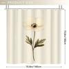 1pc Elegant Cream Floral Shower Curtain, Soft Polyester, Waterproof & Easy-Clean, Includes Plastic Hooks, Bathroom Decor