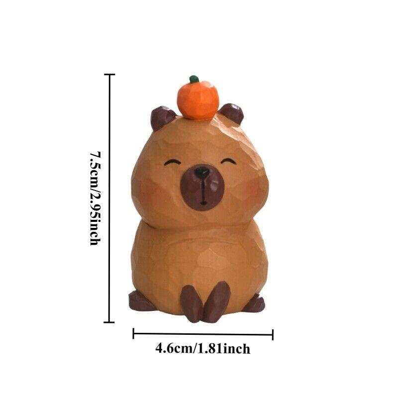 Statuiță Capybara din Lemn Lucrată Manual Sculptură Artistică Clasică Sculptată și Pictată în Lemn Figurină Drăguță Capybara Sculptură în Lemn Decor Acasă