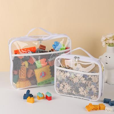 Large Capacity Block Toys Storage Bag Transparent Zipper Puzzle Block Organizer Bags Cosmetic Storage Organizer Bag