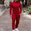Mens 2 Piece Pleated Hoodie and Joggers Tracksuit Set