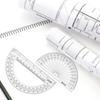 EBOOT 2 Pcs Plastic Protractor Clear 180 Degrees Transparent Protractor for Geometry, 4 Inch and 6 Inch
