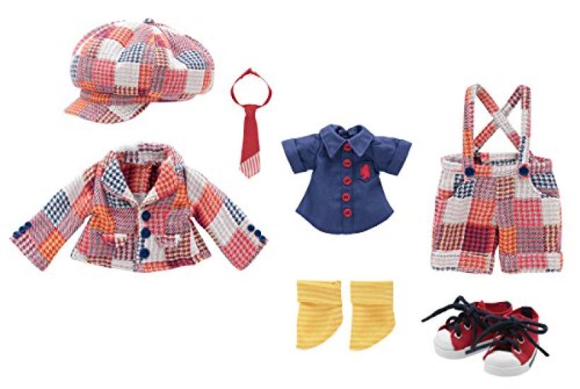 

Kinoko Planet Red Series Doll Clothes NamaikiSchoolboy Set Multi-Check KIKIPOP! KPT002-RED