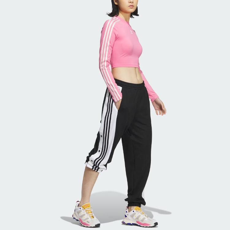 Adidas Originals Adicolor Crop Long Sleeve Tee Women Tops Pink JE6045