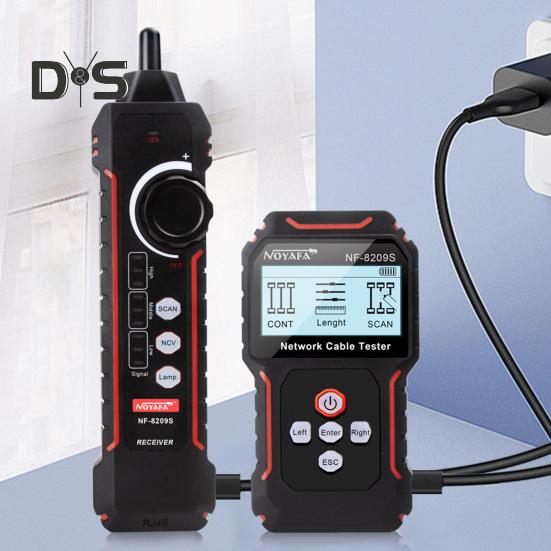 

NF-8209S Трекер сетевого кабеля с защитой от помех Многофункциональный измеритель длины ЖК-дисплей POE Ethernet LAN Тестер сетевого кабеля Сетевые инструменты