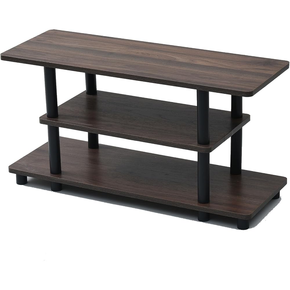 YAMAZEN TV Stand, 32-inch compatible, 80cm (W) x 30cm (D) x 41.5cm (H), A4 size compatible, Easy assembly, No tools required, Compact storage shelf, C