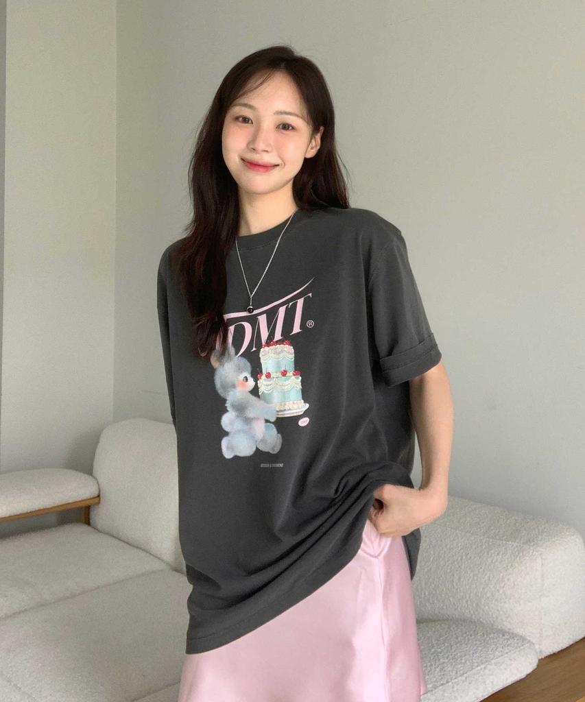 TTUDEMENT Cake Bear Tee Charcoal