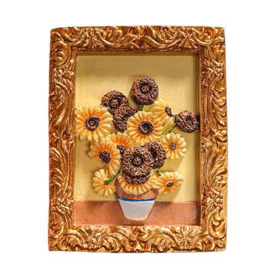 1/3/6 stk Verdensberømt maleri Kjøleskapsmagnet Hjemmekontor Kjøkken Skap Kjøleskap Resin 3D Oljemaleri Kunst Magnetisk Dekorasjon Ornament