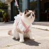 Corduroy Cat Princess Dress & Leash Set with Lace Trim