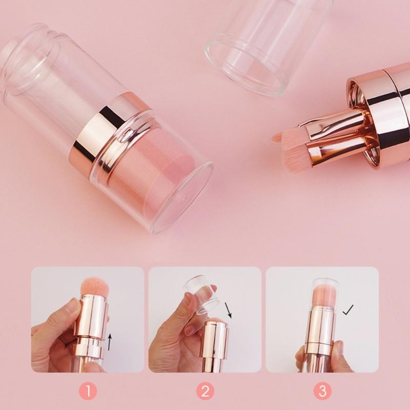 5 In 1 Portable Retractable Makeup Brushes for Foundation Eyebrow Lip Eyeshadow Loose Powder Cosmetic Makeup Brush Tool