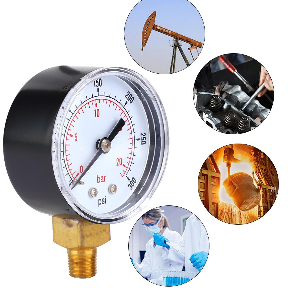 Pressure Gauge 50mm Dial 18 BSPT Bottom Connection for Air Water Oil Gas (0300PSI 020Bar )