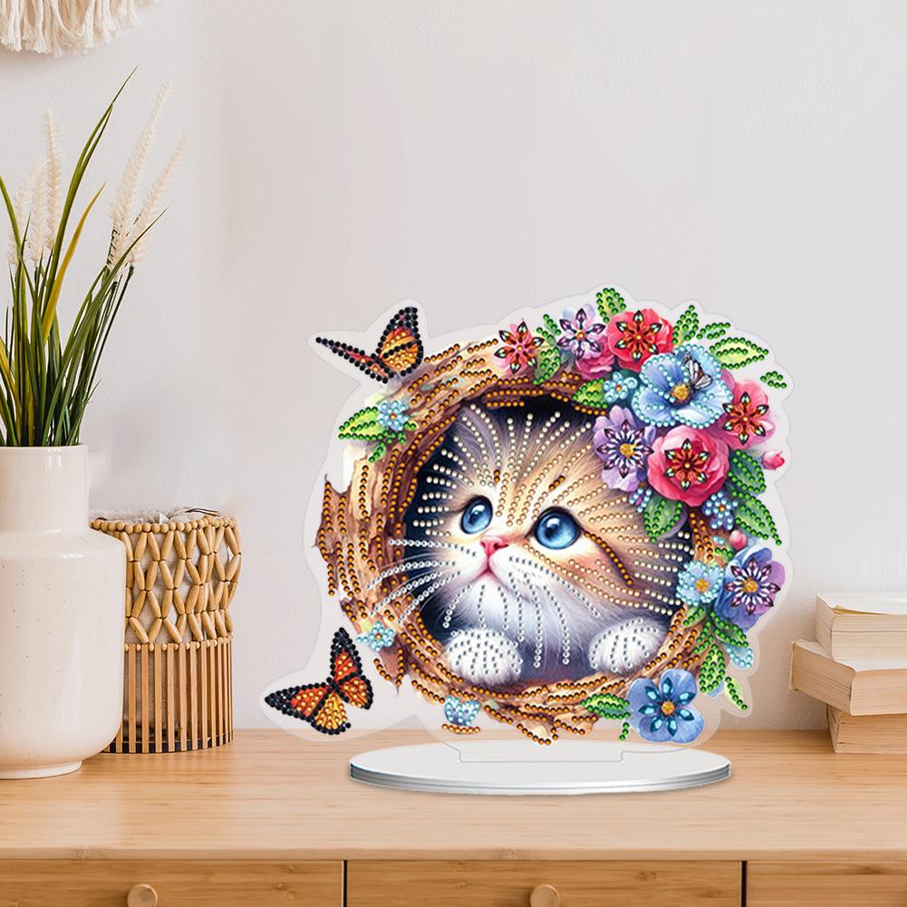 2D/Flat DIY Diamond Painting Desktop Ornaments Kit Double-Sided 5D DIY Diamond Art Tabletop Decorations Bedroom Table Decoration