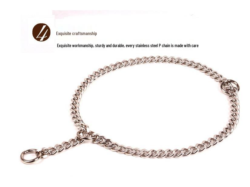 Stainless Steel Bite-Resistant Dog Training Chain Collar for Small, Medium, Large Dogs