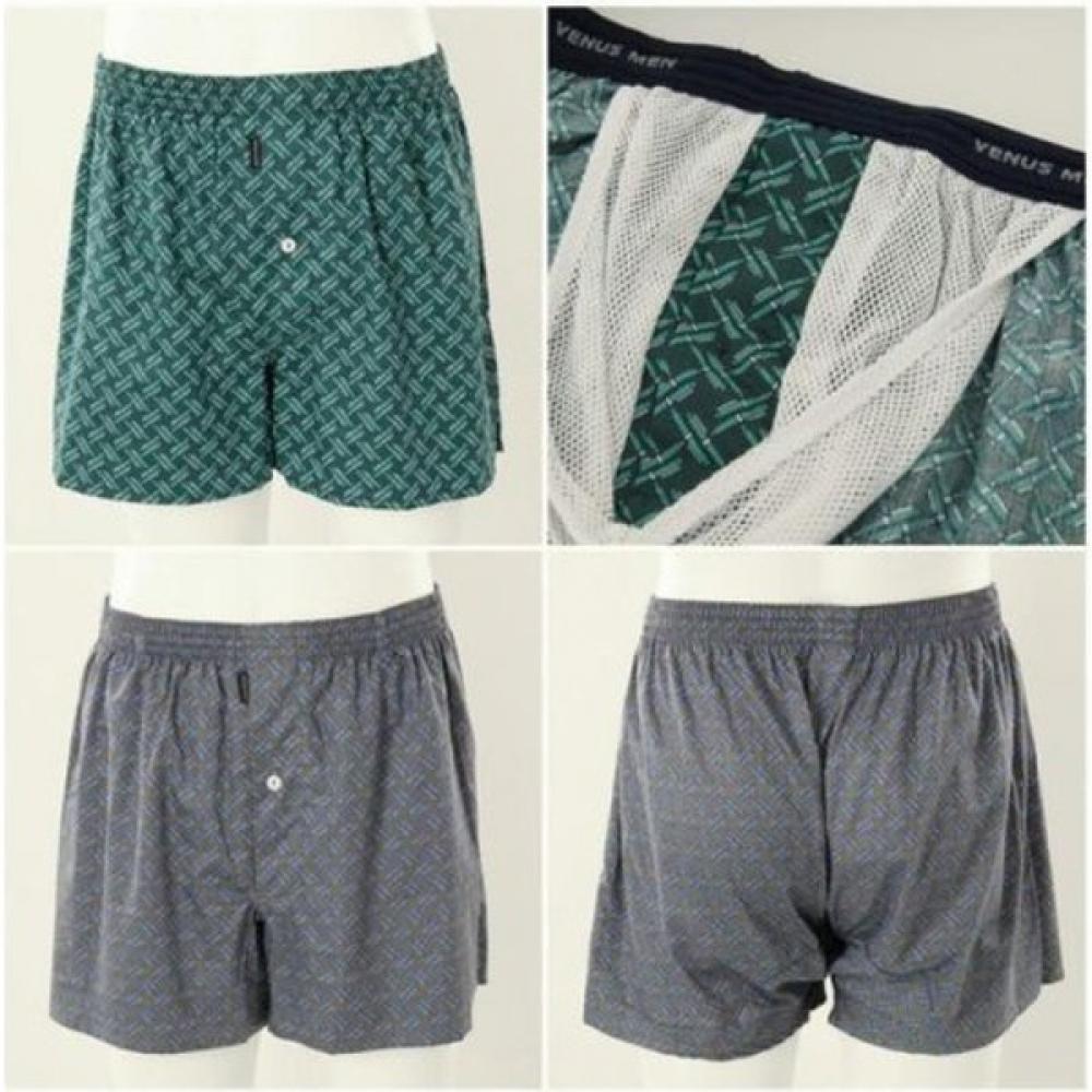 

VenuS 100 Cotton Premium Material Ballpoint Print Men S Magic Trunk Panty 2pcS gray/gray/110