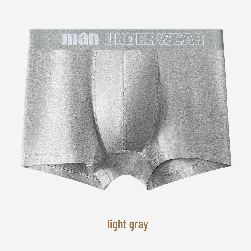 

Мужские модные трусы-слипы из чистого хлопка - Удобные, дышащие, со средней посадкой, однотонные боксеры L светло-серый