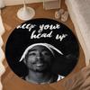Rap Legend In Blue Round Rug for Livingroom,Bedroom, Palyroom, Chair Rug, Area Rug, Circle Carpet, Large Size Fan Christmas Gift