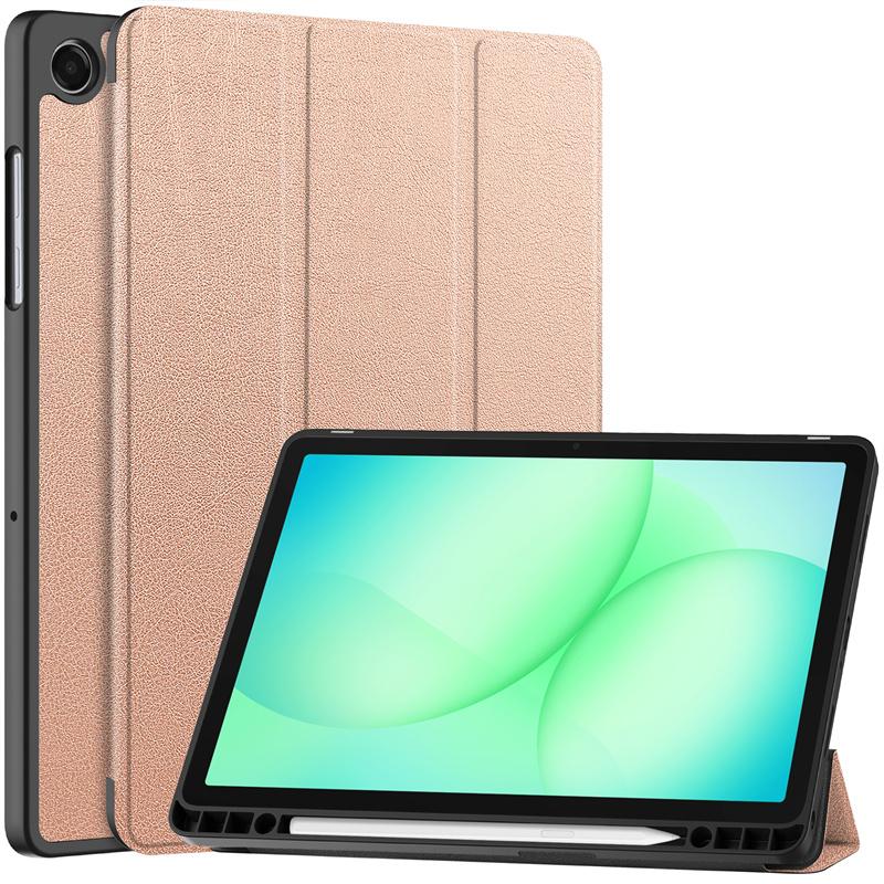

For Samsung Galaxy Tab A11 Plus Case With Pen Holder Magnetic Leather Fold Smart Cover For Samsung A11 Plus Tablet Case 11 Inch A11 Plus (11 inch) рожевий колір золота
