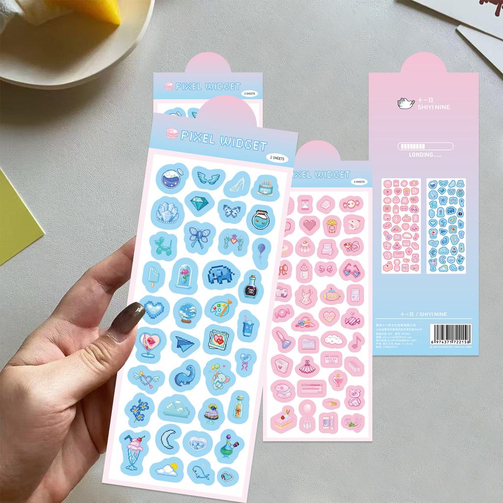 Cute Cartoon Pixel Small Elements Ins Korean Guben Hand Account DIY Decoration Stickers Creative Stickers