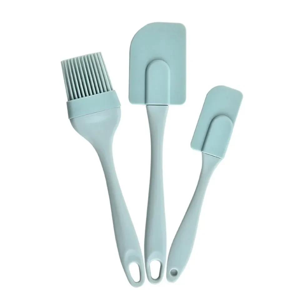 3PCS/Set DIY Bread Cake Butter Spatula, Cream Scraper, Oil Brush, Mixer Silicone Non - Stick Kitchen Baking Tool