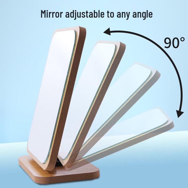 SPACEXPERT Foldable Wooden Makeup Mirror