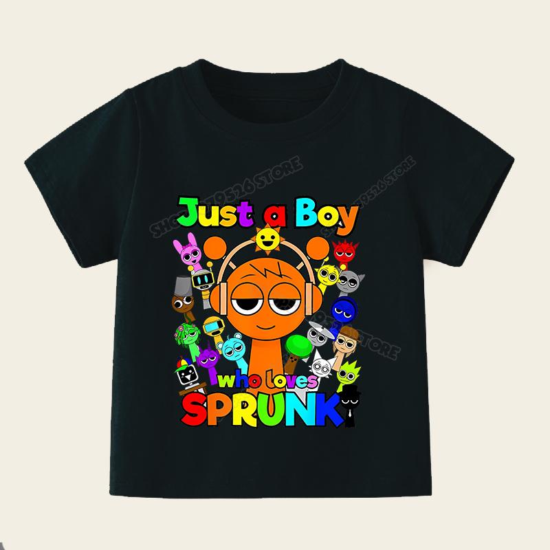 

Sprunki Футболки для мальчика девочки Игра Incredibox Детская футболка Мультяшный принт Летняя Повседневная С коротким рукавом Детская одежда Детская футболка Топы 150