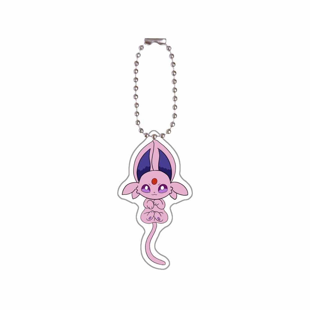Pokemon Anime Cartoon Keychain Eevee Leafeon Espeon Glaceon Vaporeon Jolteon Acrylic Key Chain Pendant Decoration