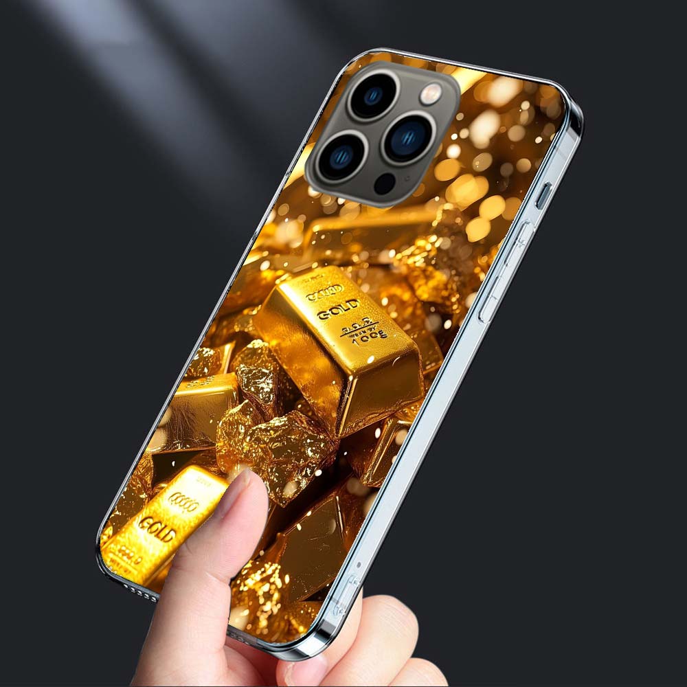 Gold Bar Wealth and Finance Phone Case For Iphone 16E 15 Pro 14 Plus 17E 16 17 Pro Max Air 11 12 13 Mini Shockproof Capa Cute