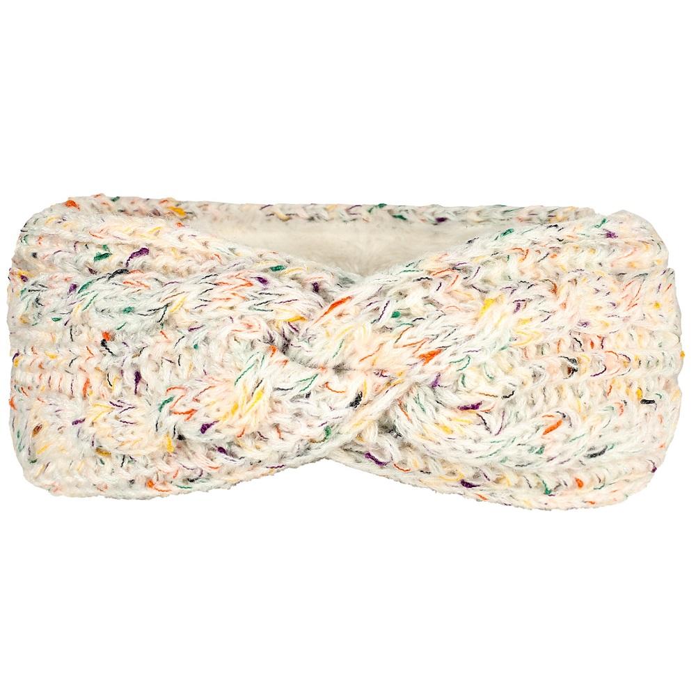 Knitted Yarn Headband Inner Layer Long Grain Velvet Front Twisted Windproof Keepwarm Headband