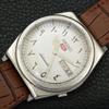 VINTAGE SEIKO 5 AUTOMATIC 7019A JAPAN MENS ARABIC WHITE DIAL WATCH A701606-5 R206c-a701606