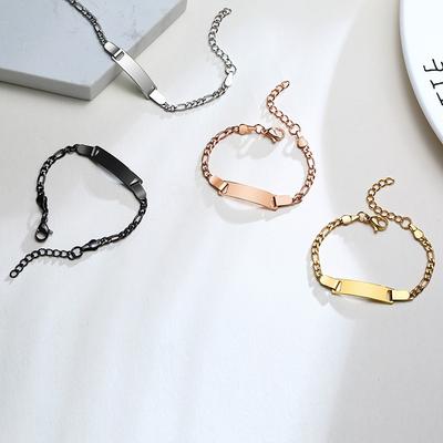 Bracelet pour Bébés et Enfants, Bracelet à Chaîne en Acier Inoxydable Maillons Réglables sans Nom, Cadeau d'Anniversaire pour Fille Garçon Enfants