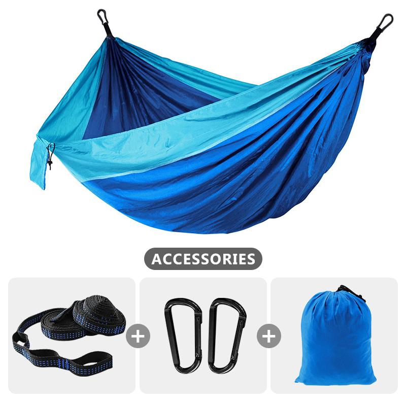Camping Parachute Hammock 220x100cm Single Portable Outdoor Indoor Nylon Hammock Adult Child Swing For Adventure Garden