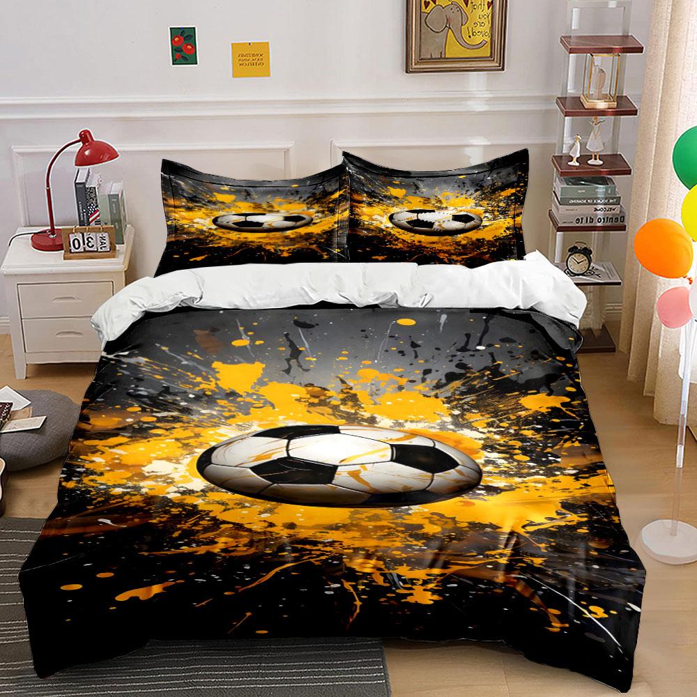 Soccer Ball with Splashes. Bedding Sets Duvet Cover Sets Duvet Covers Pillowcases(1*Duvet Cover 2*Pillowcases Without Duvet Insert)