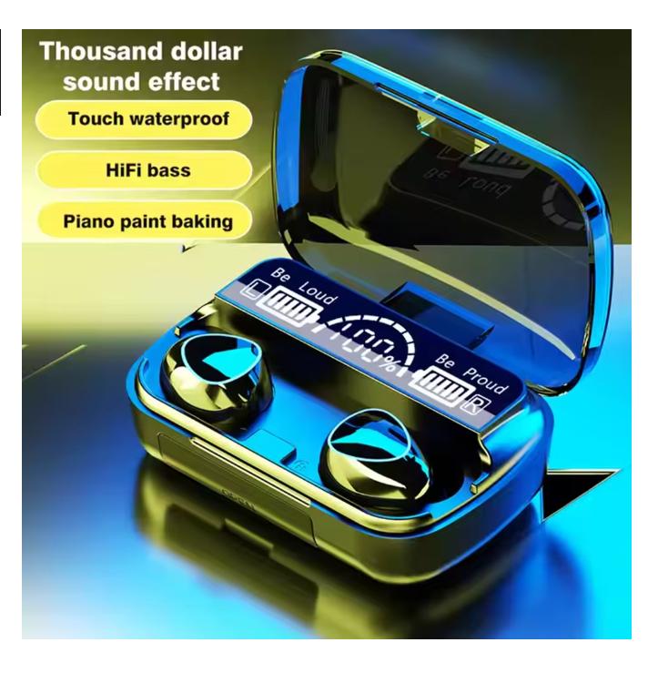2025 New Arrival M10 Earphone Wireless Headset High Quality Perfect Sound Earbuds Sports Game Music BT Headphone with Power Bank