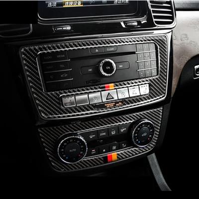 Carbon Fiber Klimaanlage CD Rahmen Dekoration Abdeckung Trim Für Mercedes Benz ML 2012-16 GL 2013-16 GLE 2015-18 GLS