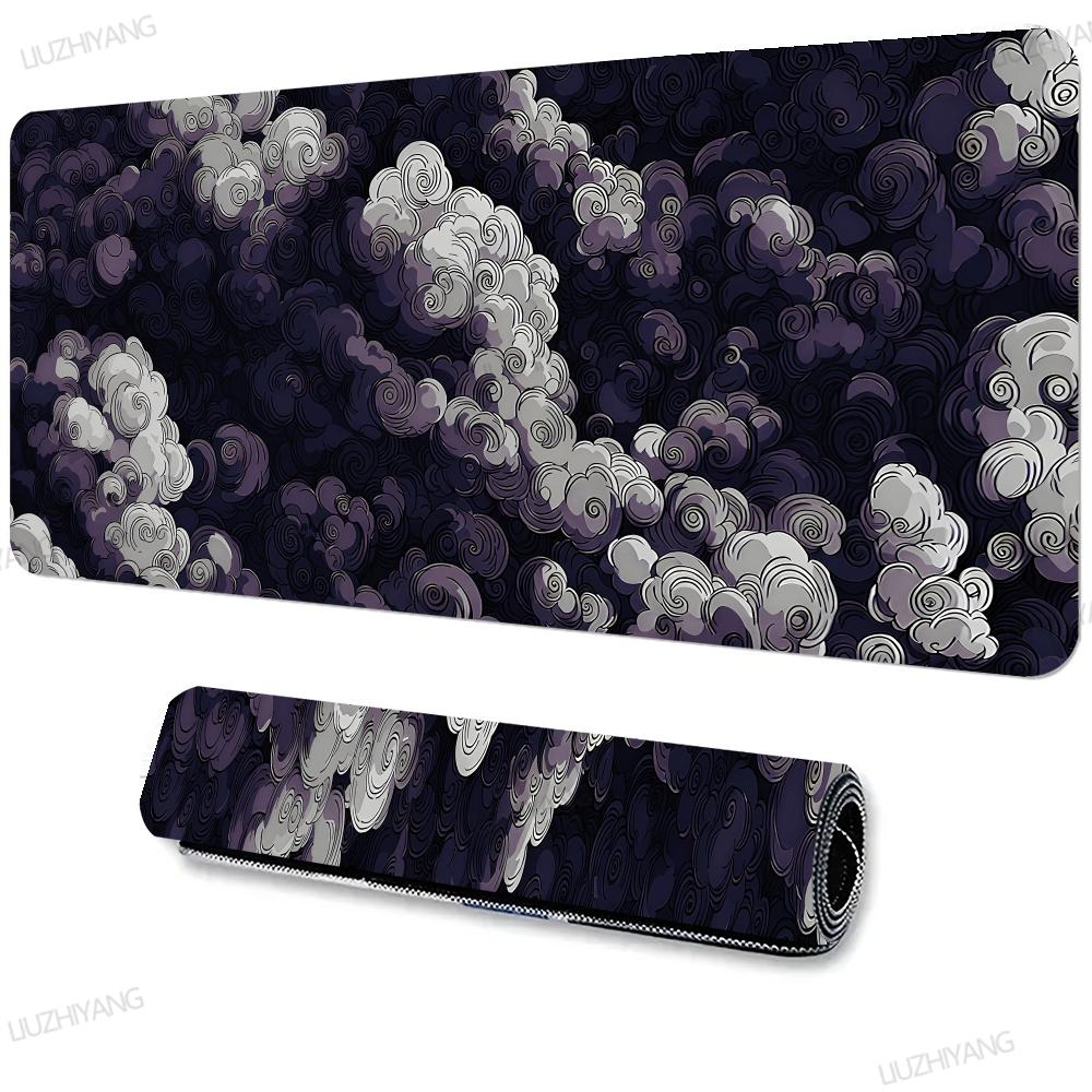 Japanese Clouds Mouse Pad Rubber Anti-slip Gaming Desk Mat XXL Gaming Office Desk Mat With Stitched Edge Keyboard Long Mousepads
