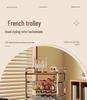 Multi-Layer Trolley Bookshelf with Wheels: Floor-Standing Chinese Style Snack and Sundry Storage Cabinet for Living Room