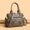 Women Casual Multiple Pockets Tote Bag Lady Large Capacity Shoulder Crossbody Bag for Womens Vintage Soft Leather Travel Bag Sac